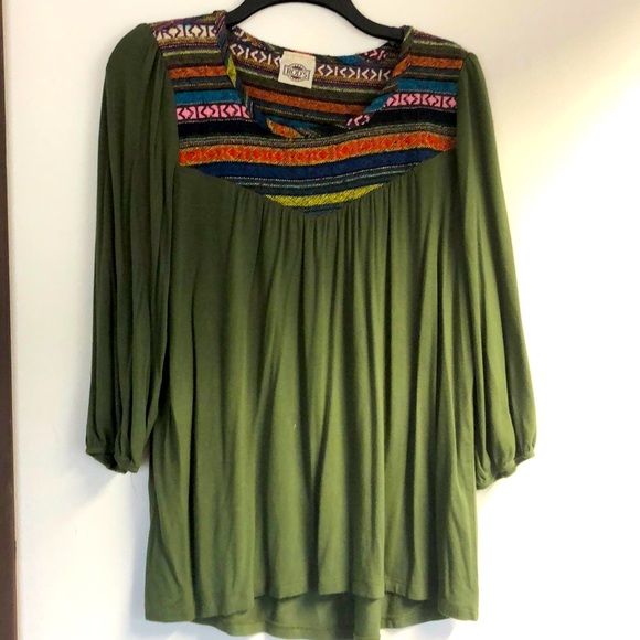 Tops - Womens Lrge, green blouse